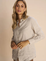 Mos Mosh Karli Linen Shirt - Cement