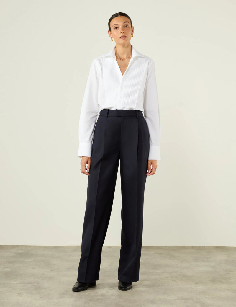 With Nothing Underneath The Dress Shirt - White