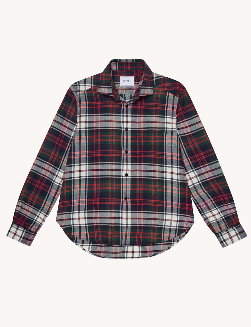 With Nothing Underneath The Classic Fine Brushed Shirt - White & Red Check