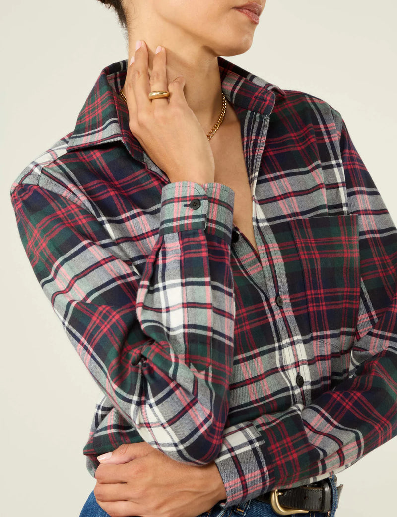 With Nothing Underneath The Classic Fine Brushed Shirt - White & Red Check