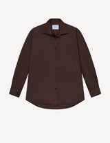 With Nothing Underneath The Boyfriend Fine Poplin Shirt - Chocolate