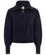 Varley Maura Half Zip Rib Knit - Navy