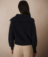 Varley Maura Half Zip Rib Knit - Navy