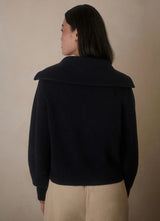 Varley Maura Half Zip Rib Knit - Navy