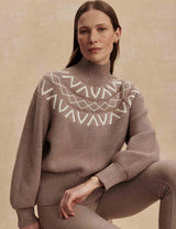 Varley Marcie Fairisle Yoke Knit - Light Taupe Marl
