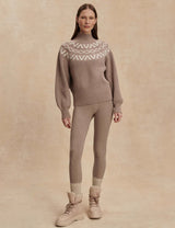 Varley Marcie Fairisle Yoke Knit - Light Taupe Marl