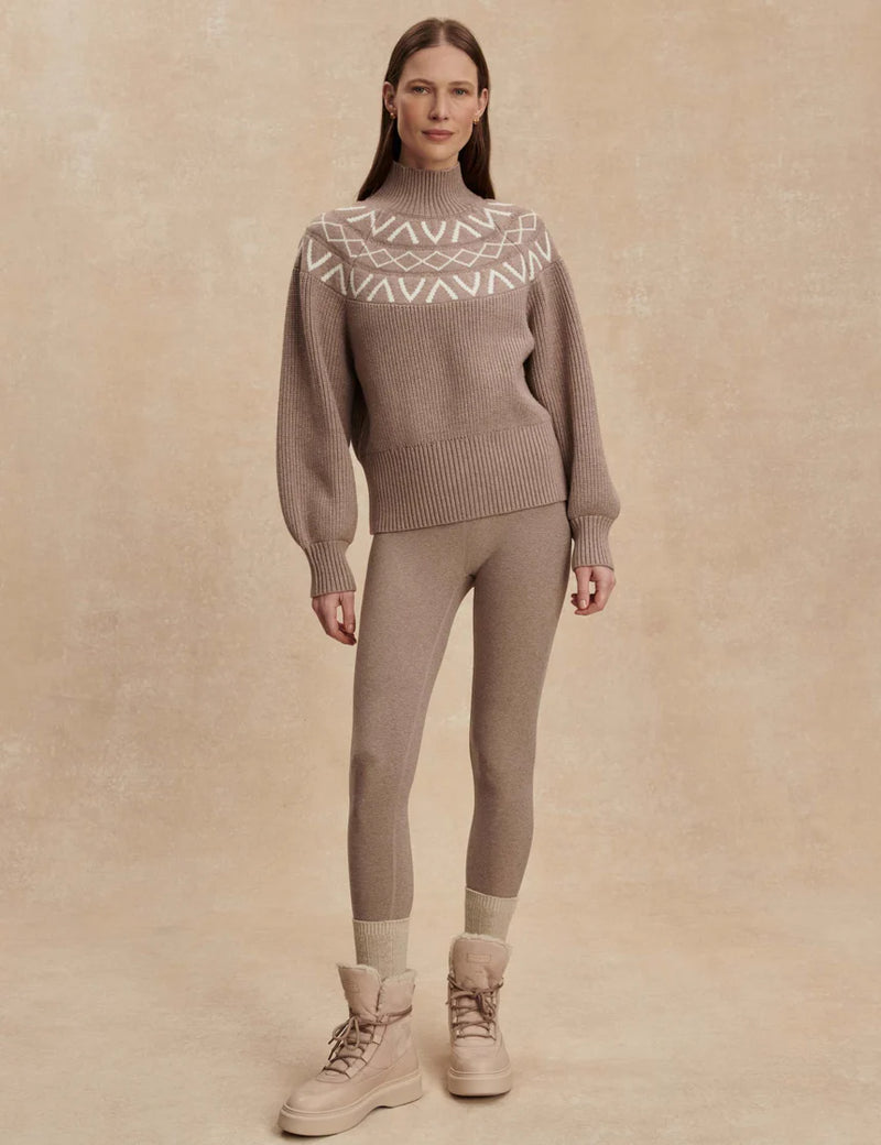 Varley Marcie Fairisle Yoke Knit - Light Taupe Marl