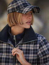 Varley Bryony Short Puffer Jacket - Navy Check