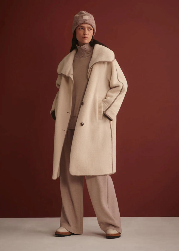 Varley Clemence Sherpa Coat - Sandshell