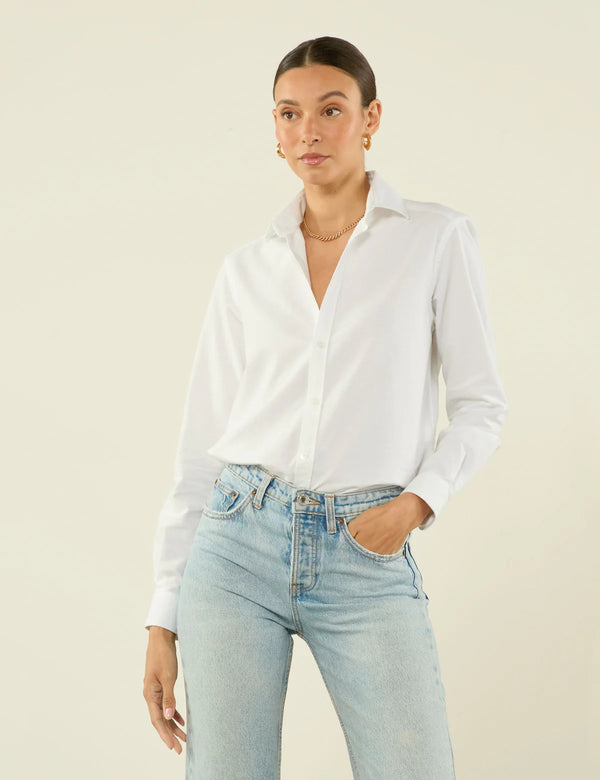 With Nothing Underneath The Classic Oxford Shirt - White