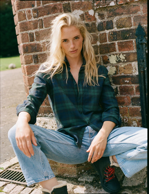 With Nothing Underneath The Classic Fine Brushed Shirt - Heritage Green Check