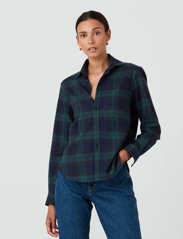 With Nothing Underneath The Classic Fine Brushed Shirt - Heritage Green Check