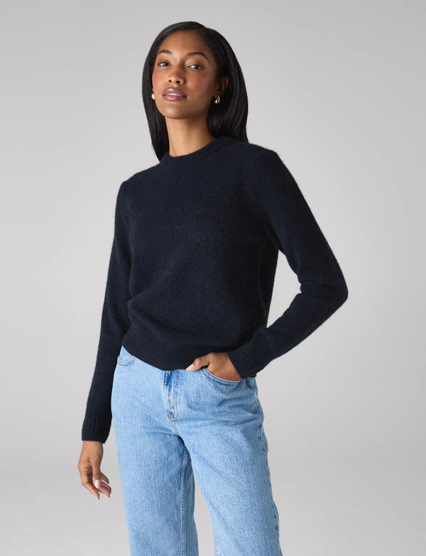 With Nothing Underneath Mull Crew - Navy Blue