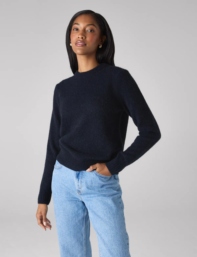 With Nothing Underneath Mull Crew - Navy Blue