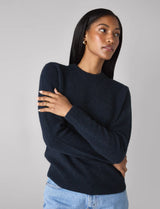 With Nothing Underneath Mull Crew - Navy Blue