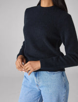 With Nothing Underneath Mull Crew - Navy Blue