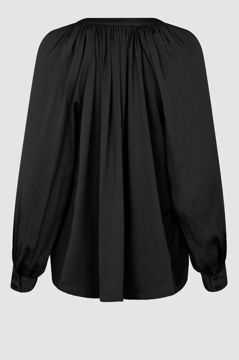 Second Female Drape Tunic Blouse - Black