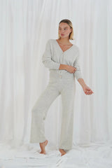 Aspen V-Neck Cardigan - Mottled Beige