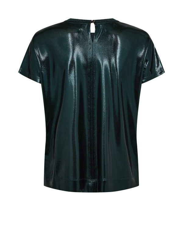 Mos Mosh Nivola O-neck Metallic Tee - Dark Pine