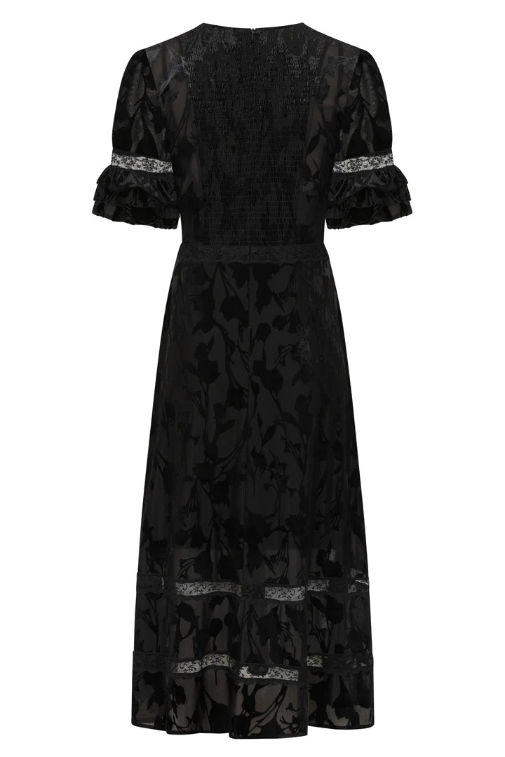 Sirens London Dress - Black Burnout