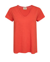 Mos Mosh Tulli V-SS Basic Tee - Spicy Orange