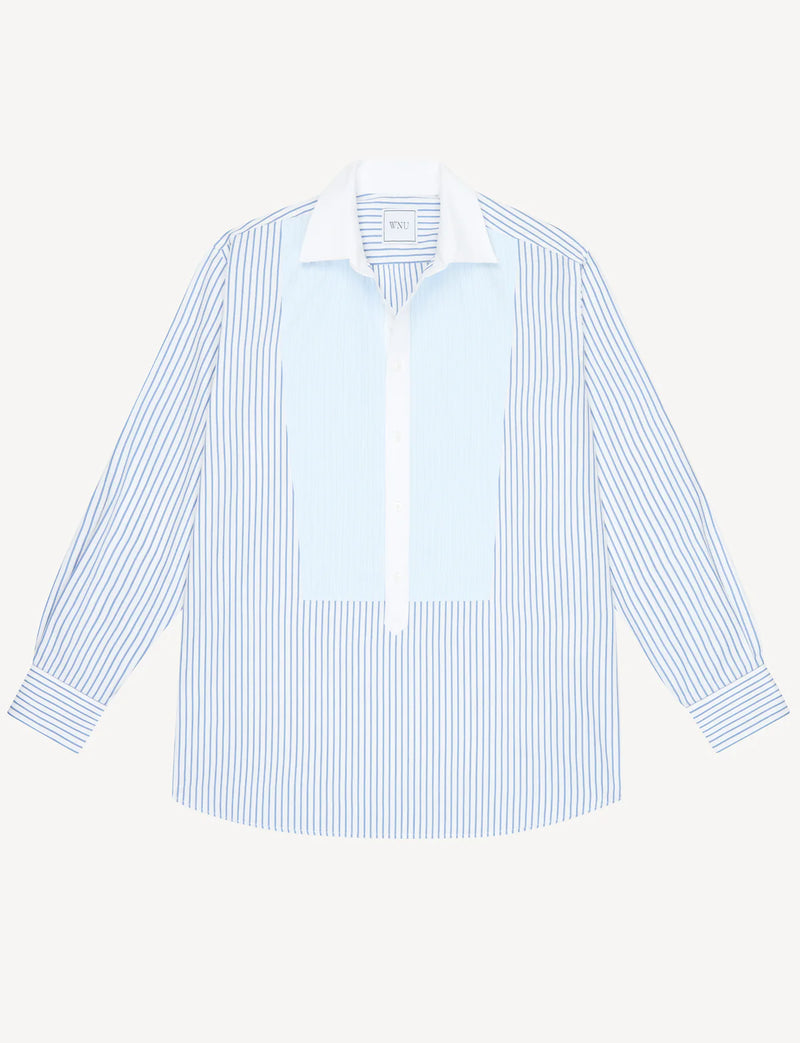 With Nothing Underneath The Oversized Half Button Down Bib