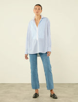 With Nothing Underneath The Oversized Half Button Down Bib