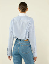 With Nothing Underneath The Oversized Half Button Down Bib
