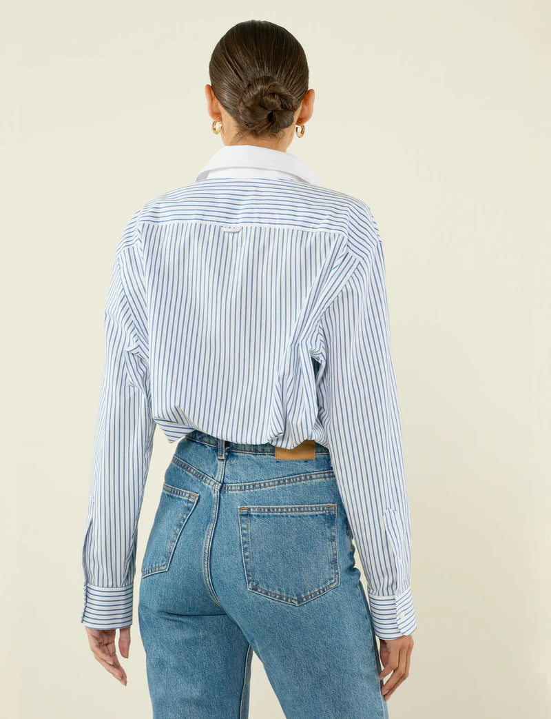 With Nothing Underneath The Oversized Half Button Down Bib