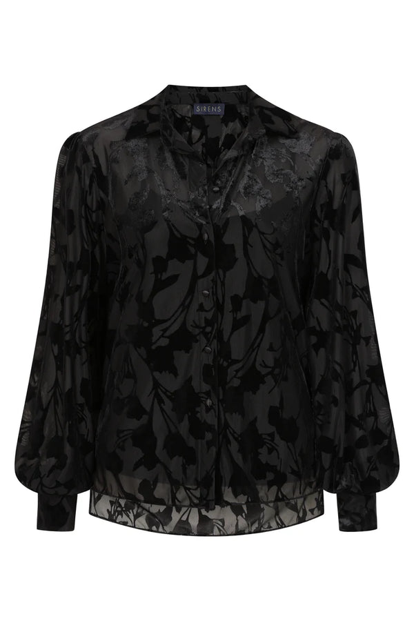 Sirens London Penny Blouse - Black Burnout