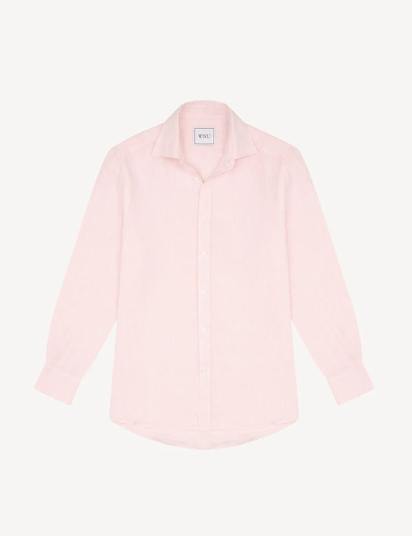 With Nothing Underneath The Boyfriend Linen - Grapefruit Pink