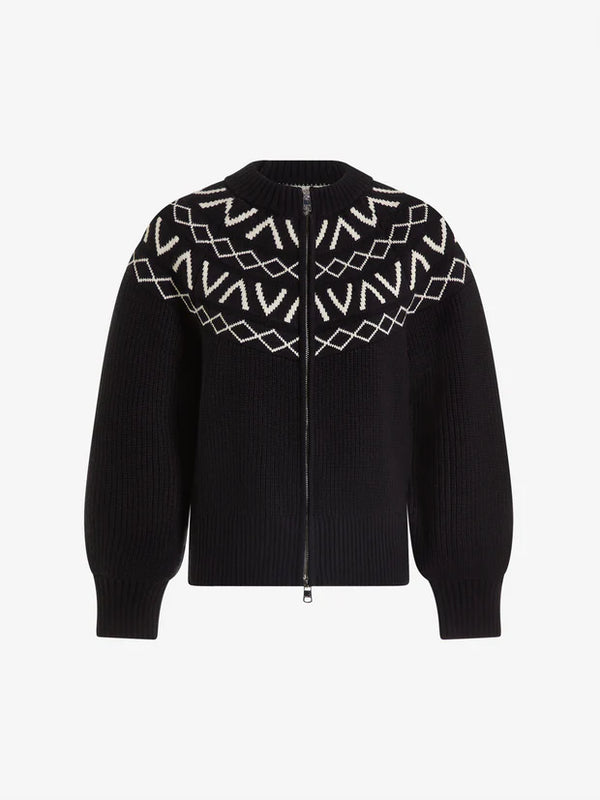 Varley Alys Fairisle Knit Jacket - Black