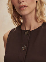 Varley Josie Button Through Tank - Coffee Bean