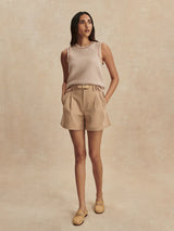 Varley Jenson Stitch Knit Tank - Light Taupe