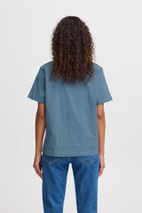 Ichi Palmer Loose SS Tee - Blue Mirage