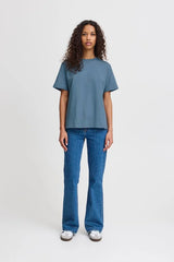 Ichi Palmer Loose SS Tee - Blue Mirage