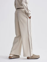 Varley Brushed Rib Wide Leg Pant 28 - Cement Marl/Bitter Chocolate
