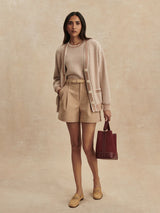 Varley Tarran Stitch Knit Cardigan - Light Taupe