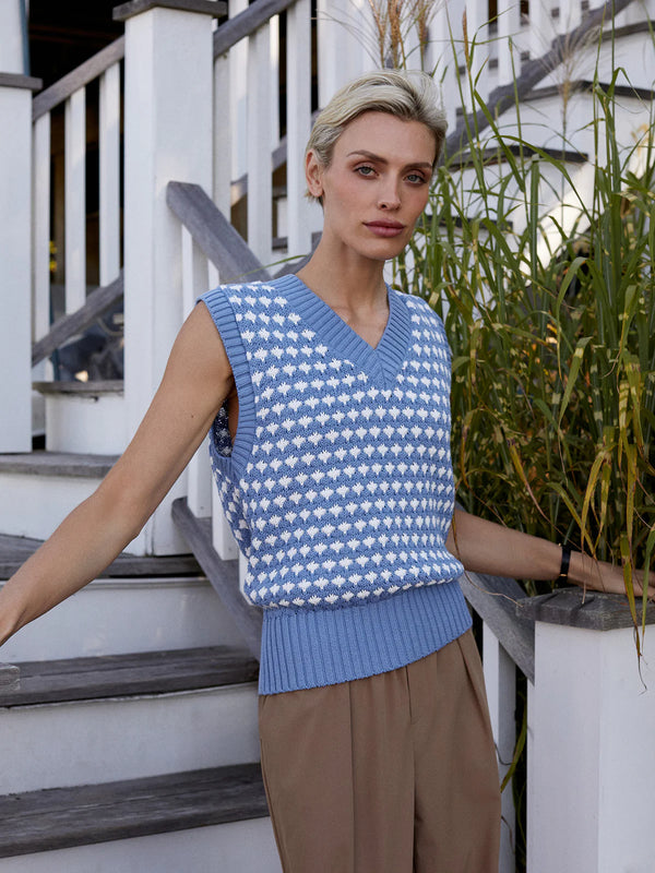 Varley Antonella Knit Vest - Infinity Blue
