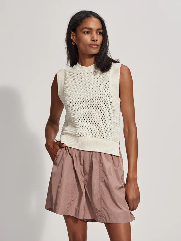 Varley Randal Crop Knit Tank - Egret