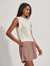 Varley Randal Crop Knit Tank - Egret