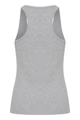 Ichi Palmer Rib Box Vest - Grey Melange