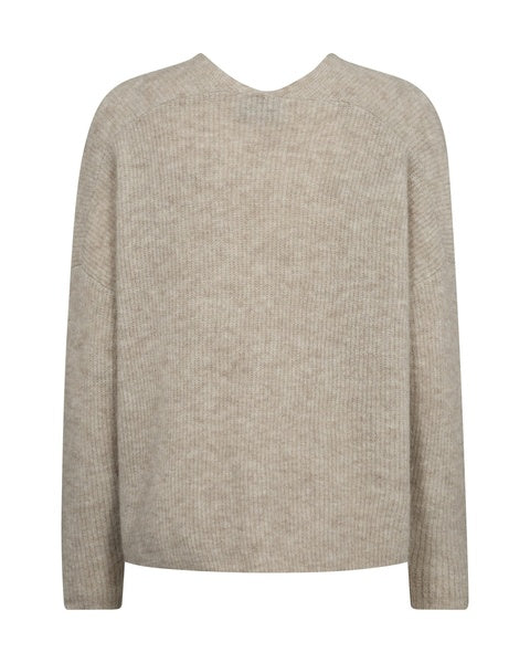 Mos Mosh Thora V-Neck Knit - Feather Grey