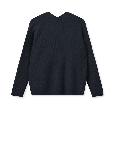 Mos Mosh Thora V-Neck Knit - Salute Navy