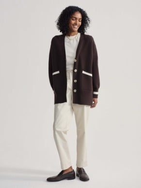 Varley Ravi Relaxed Longline Cardigan - Coffee Bean