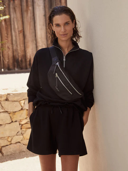 Varley Hawley Half Zip Sweat - Black