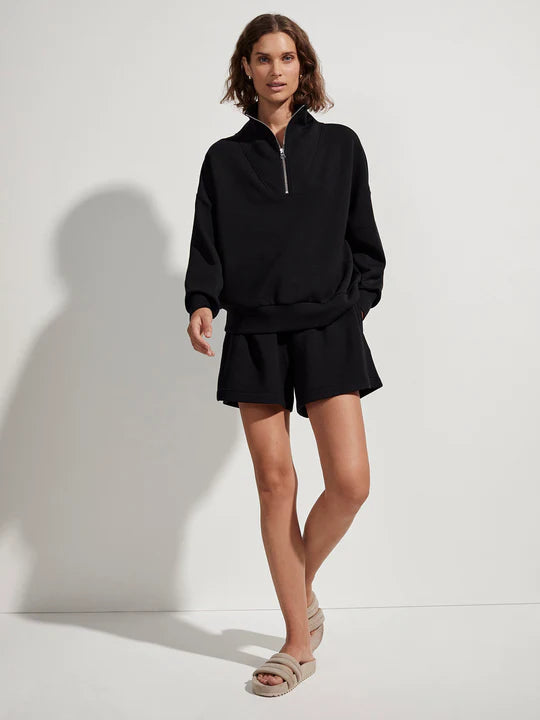 Varley Hawley Half Zip Sweat - Black