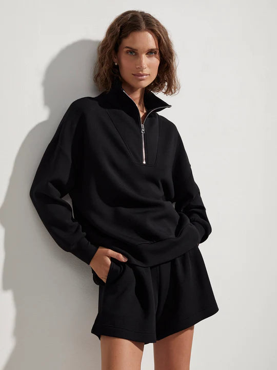 Varley Hawley Half Zip Sweat - Black