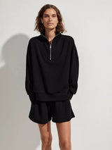 Varley Hawley Half Zip Sweat - Black