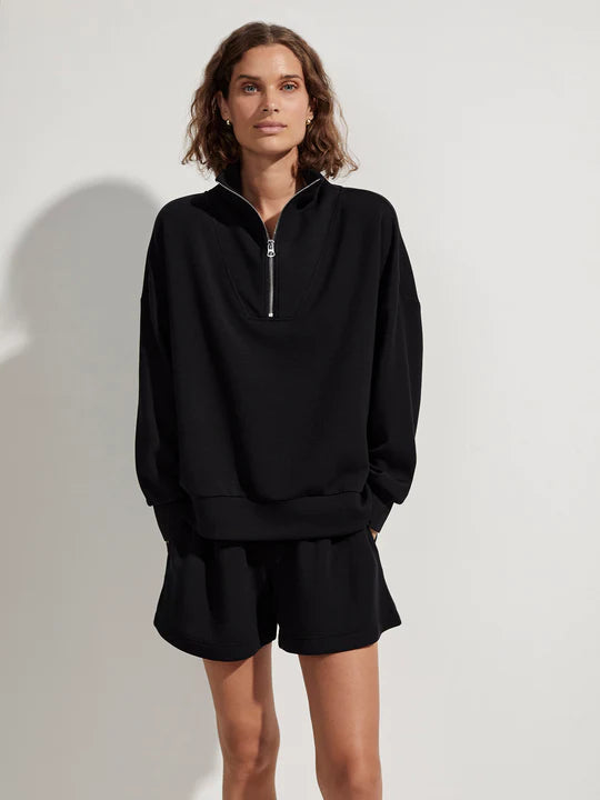 Varley Hawley Half Zip Sweat - Black